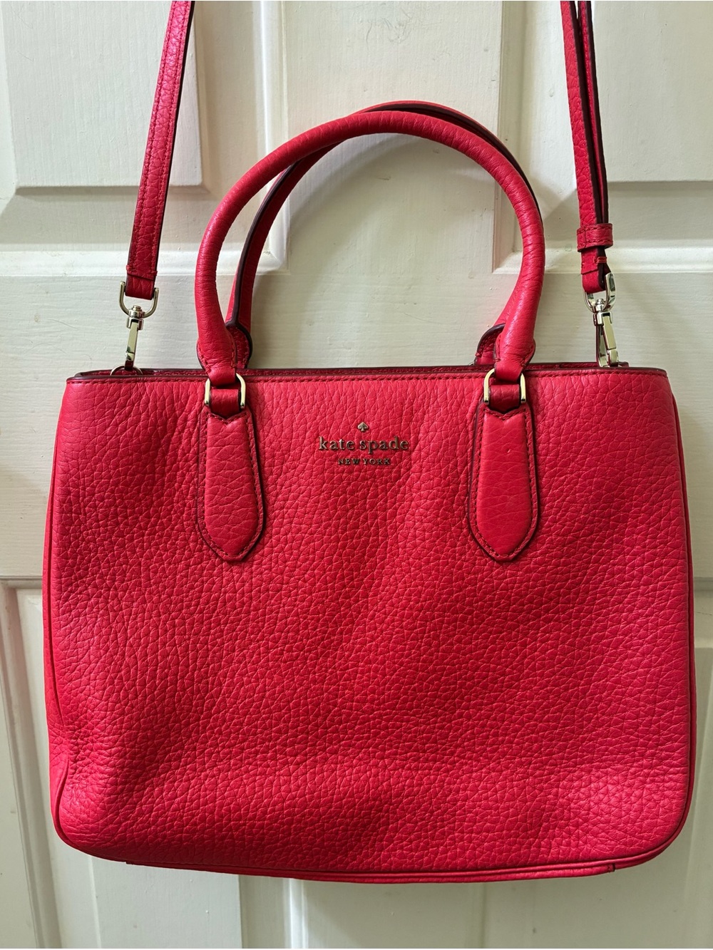 Kate Spade Leighton large satchel digital red beautiful NWOT